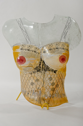 Катя Гецова / #6_Торс, 2012г., Slumped and enameled glass, mixed media - стъкло, метал